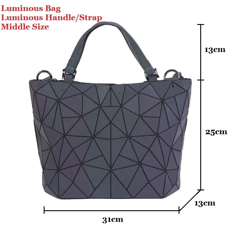 Heiße leuchtende geometrische Lasertasche für Damen