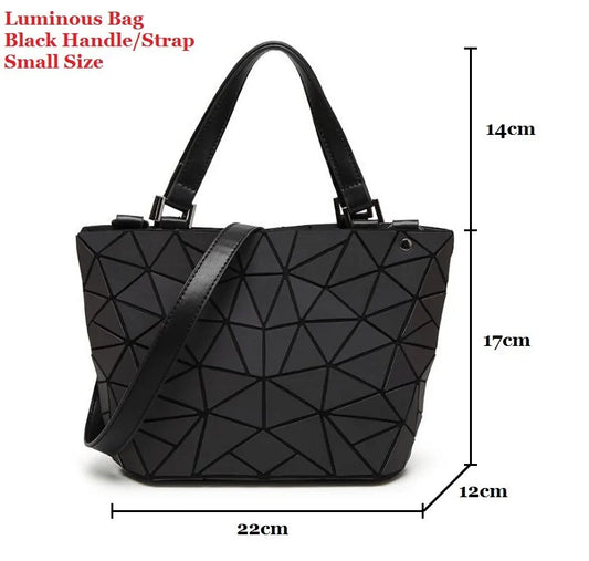 Bolso láser geométrico luminoso para mujer